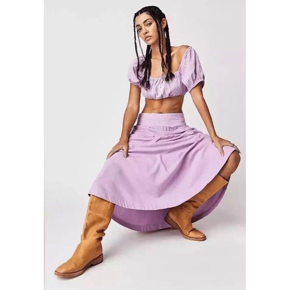 NWT Free People Lotus Set In Lavender Combo Size Medium Msrp $168
